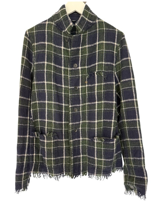 45Rpm Jackets & Blazers - 45R - 45rpm Plaid Frayed Hem Women's Button-Up Jacket - Size 3 or M
